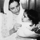 Benazir Bhutto holds her daughter Bakhtwar in Karachi, May 6, 1991.